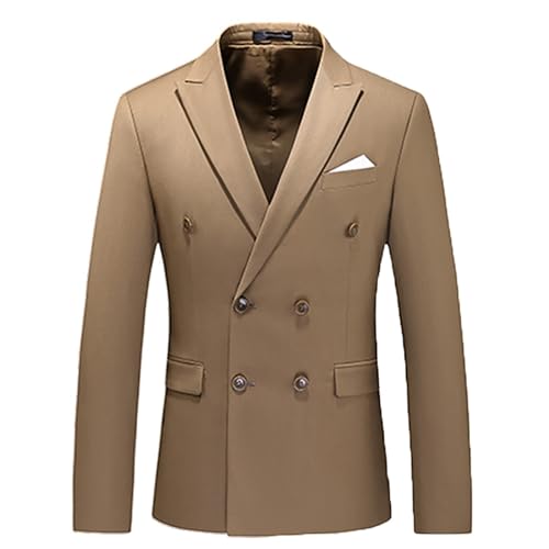 Men's 2 Piece Slim Fit Suit Business Casual Notched Lapel Double Breasted Jacket Pants Set Wedding Suit Prom Suit4