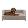 Critter Sitters 36-In. Microfiber Tan Rectangular Dog Sofa for Medium-Sized Dogs, Modern and Stylish Elevated Sofa Bed for Home or Apartment, Comfortable and Easy to Clean