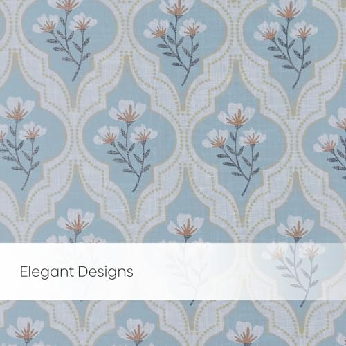 Image of haus & kinder Sheer Door Curtain 7 Feet Long Pack of 1 Door Curtain, 7 Feet Curtain for Door, Light-Filtering & Breathable (Bloom Lattice, Multicolor 114x213cm)