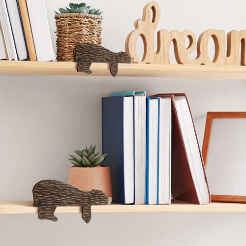Threehoney 2 Pcs Bear Wooden Door Topper Decor Adorable Bear Shape Art Door Topper Sleeping Bear Woodland Nursery Decor Statue Forest Animal Door Corner for Christmas Party Shelf Home Office Bedroom by Threehoney - Used condition - Image 7