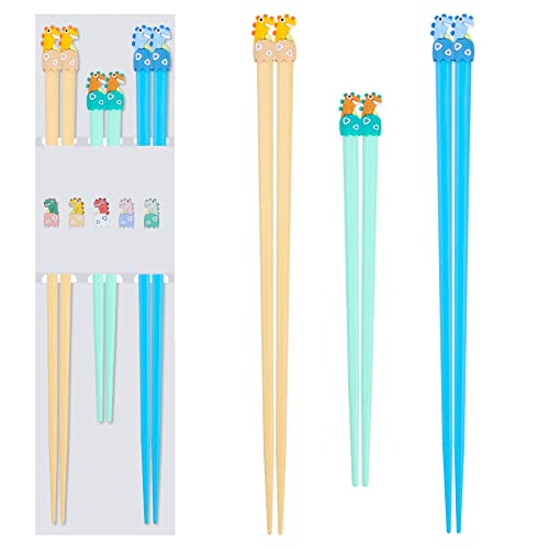 3 Pairs Family Reusable Cute Animal Chopsticks, Non-Slip Hotel/ Restaurant Chop Sticks, Chinese Japanese Korean ChopStick Christmas & Birthday Gift Set, Multicolor Cute Dinosaurs-B