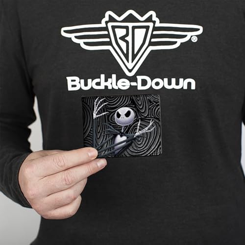 Image of Buckle-Down Men's PU Bifold Wallet, Nightmare Before Christmas Jack Skellington