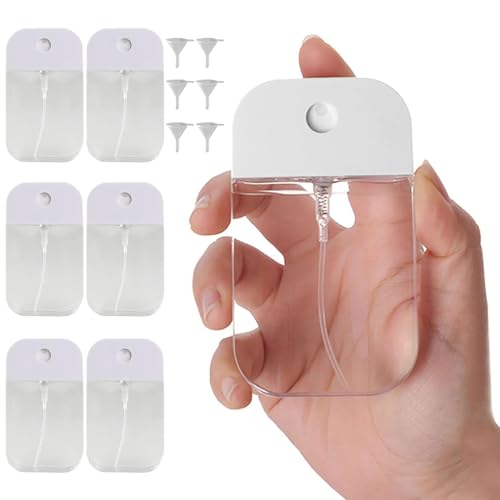 50ml スプレーボックス 空のカードスプレーボトル ポータブルカード 超薄型デザイン 詰め替え可能 空のボトル 旅行用 ポータブル香水 トラベル メイクアップ化粧品用 漏斗付き (6個、ワンサイズ)