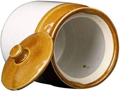 Image of Ceramic Pickle Jar Set with Lid - 500ml, 2 Pcs, Multicolor