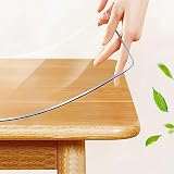 ZIJINJIAJU Clear PVC Table Cover Protector, 1.5mm Thick PVC Plastic Sheet for Desk Table,Plastic Cov