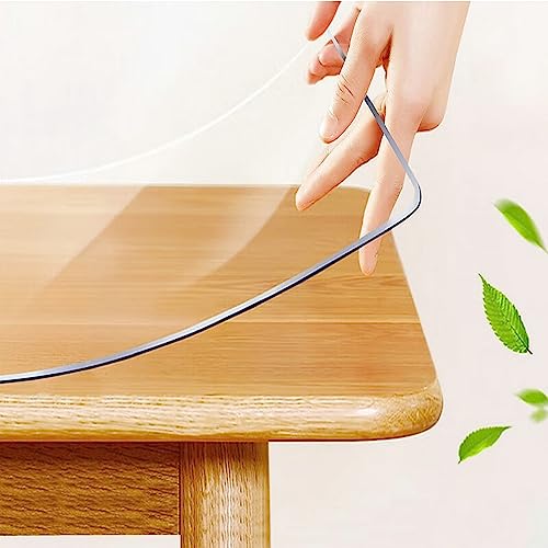 Zijinjiaju Clear Pvc Table Cover Protector, 1.5Mm Thick Pvc Plastic Sheet For Desk Table,Plastic Cover For Table,24X48 Inch Table Desk Pads #TOP6