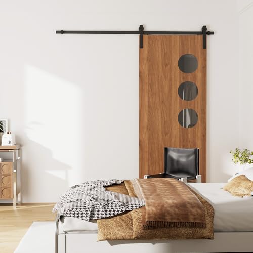 TSMST 183CM/6FT Sliding Door Track Barn Door Hardware Kit Closet Rail Roller Accessory Adjustable Floor Guide - Image 4