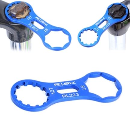 fastped8T/12T Bike Fork Cap Spanner Bicycle Front Fork Wrench Cycling Tool (Blue)