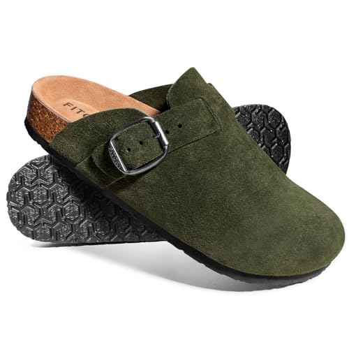 Mules homme liège FITORY : sabots daim confortables voûte plantaire