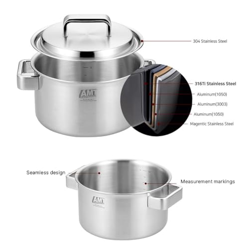 Dongwon Metal 316TI wok de acero inoxidable 11" con tapa y olla 9.5" miniatura 7