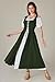 SCARLET DARKNESS Damen Renaissance Maxikleid Korsett Kurz Puffärmel mit Schnürung Flowy Trachtenkleid Olivgrün L