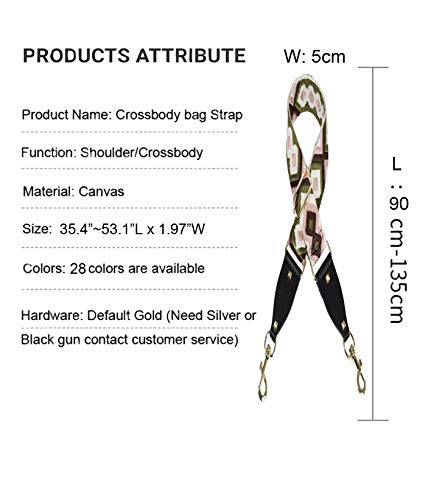 Image of 1.97 inchWide Adjustable Crossbody Bag Strap Replacement All-Match Canvas Strap for Handbags Purse And Shoulder Strap