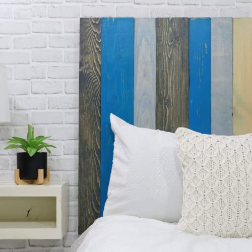 Barn Walls Winter Mix Signature Design, Multicolored Solid Wood Headboard, Floating Panels, Wall Mount, Adjustable Height, Easy Assembly, King Size #TOP4