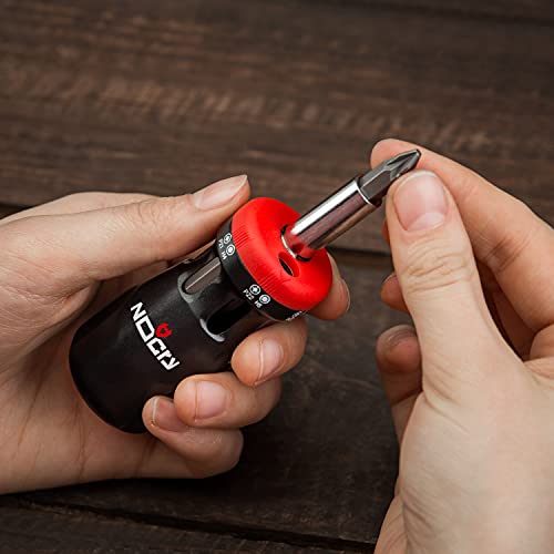 Nocry Stubby Ratcheting Screwdriver Kit With 12-In-1 Mini Bit Set Including Flathead, Hex, Torx And Pozidriv Tips #TOP6