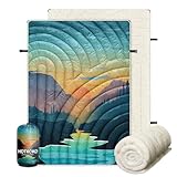 hotkoko Outdoor Camping Blanket,Warm Thick Camp Blankets with Sherpa Lining Soft Fleece Camping Blanket Puffy Camping Quilt for Cold Weather Traveling, Stadium, Hiking, Picnics