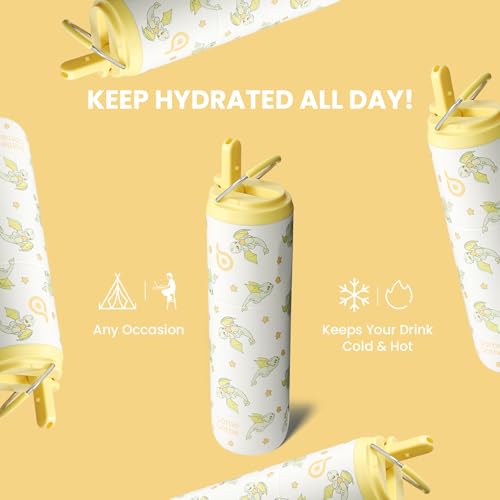 BOTTLE BOTTLE Isolierte Edelstahl Trinkflasche 750 ml mit Strohhalm, Deckel & Griff – Auslaufsicher, BPA-frei… – Ansicht 5
