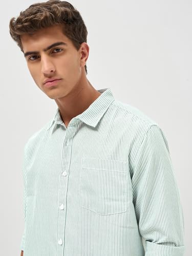 Image of Urbano Fashion Men's Cotton Full Sleeve Regular Fit Casual Striped Shirt