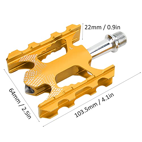 Bike 3 Bearing Pedal, Bicycle Bearing Pedal Fracture Resistance Hollow Out Design Dust Resistance For Bike(Gold) #TOP7