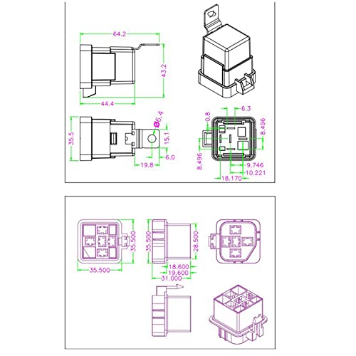Funtasica Relè Impermeabile a 5 Pin Universale 12V...