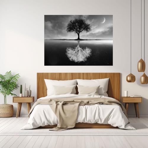 Cartel del Árbol de la Vida en lienzo de 40x60cm sin marco con diseño abstracto 4