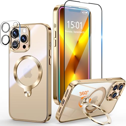 Coque iPhone 13 Pro Max antichoc finition électroplaquée or pour une élégance protectrice