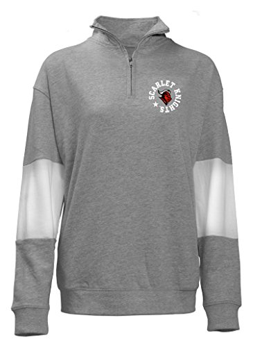 Old Varsity Brand Women's Quarter Zip French Terry, Gray, X-Large