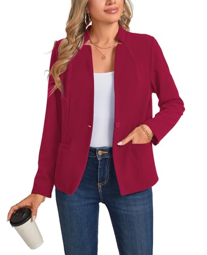 Blazers for Women Casual Long Sleeve Button Front Work Office Blazers Jacket with Pockets 2025, S-2XL3
