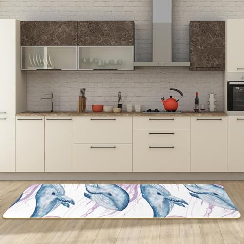 Tapetes de cocina de gran durabilidad con diseño textil de ballenas 3