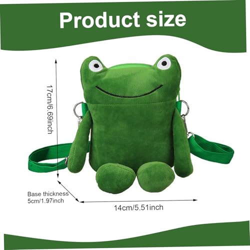Crossbody Bag for Women, Plush Frog Crossbody Bag with Adjustable Strap, Cute Shoulder Purse for Girls4