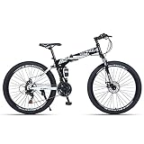 Bicycle, Folding Mountain Bike for Men and Women，Shift Folding Shock Absorbing Bike, High Load-Bear