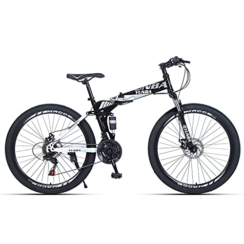 Bicycle, Folding Mountain Bike For Men And Women，Shift Folding Shock Absorbing Bike, High Load-Bearing Shock Absorber For The Jungle Trails, The Snow, The Beac (Size : 26 Inch/24 Speed) #TOP27