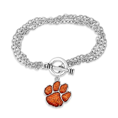 Clemson Tigers Game Day Glitter Toggle Bracelet Jewelry Gift Licensed CU