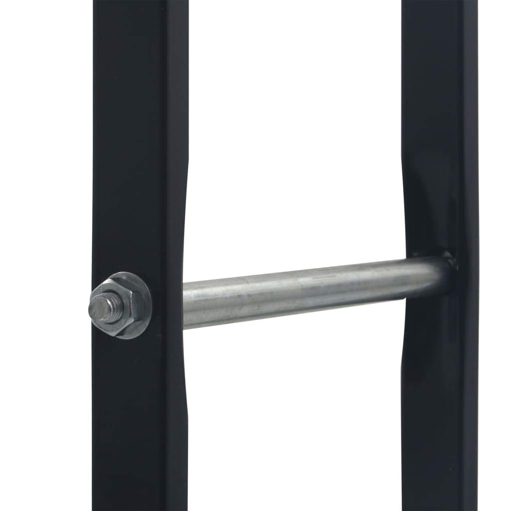 Brennholzregal Schwarz aus Stahl 100 x 25 x 100 cm, Kaminholzregal für Innen und Außen, Holzstaender, Holzlager, stapeln und ordnung im Wohnzimmer, Terrasse, Garten