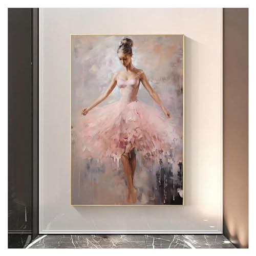 Peinture de ballerine sur toile déco chambre moderne format 50x70cm sans cadre