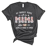 FLOCHIL Custom Mom Shirts for Women, Personalized Mom Shirts for Mothers Day, Custom Mom Shirt with Kids Names (Mimi 1)