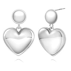 Silver- Heart Dangle Earring