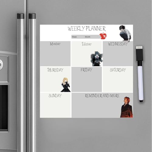 Image of Zesta Vinyl Magnetic Planner for Fridge | Cute Weekly Planner /Meal Planner with Marker | Rewritable Magnetic White Board for Fridge (Harry Potter 11X11 Inches) (Death N)