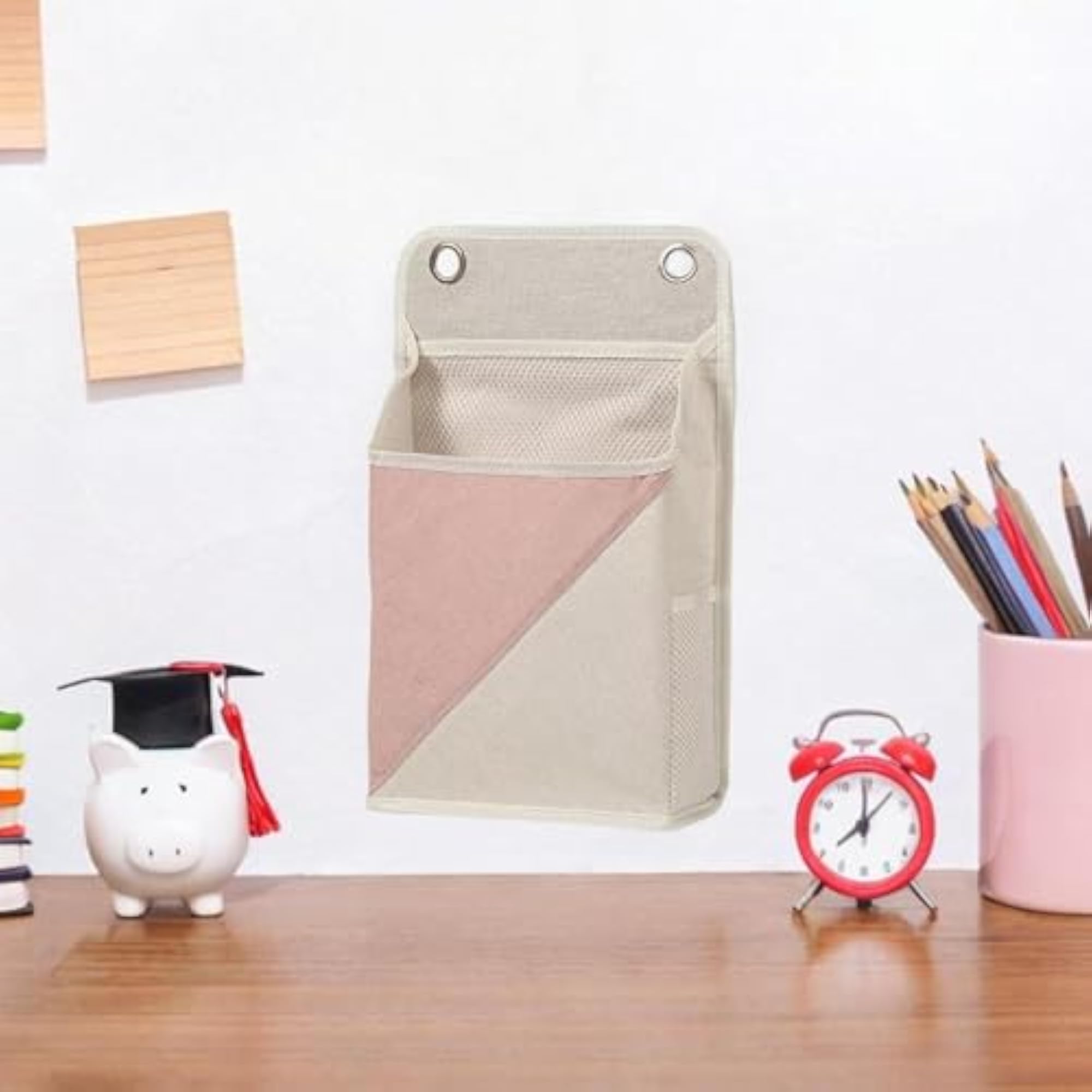 Wall Hanging Organizer Bag for Kitchen and Bedroom, Pink