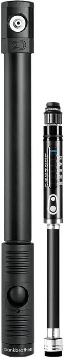 Klic Hand Pump w/Gauge - High Volume/High Pressure, Co2, Portable, Lightweight Bike Hand Pump for Presta and Schrader Valve