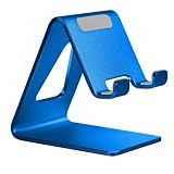 Aoviho Desk Cell Phone Stand, Phone Holder,Aluminum Desktop Phone Cradle Dock for iPhone 15 14 13 12 pro 11 X Xs max 8 7 6 6s Plus SE 5 5s SE Samsung, All Smart Phones, Blue