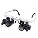 Handsfree Magnifying Glass Headband Magnifier with 2 LED Lights 8X 15X 23X Magnification Head-Mounted Loupe for Close Work, Jewelry, Jewelers, Sewing, Crafts, Hobbies, Coin, Maps, Watch Repair
