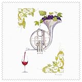 クリーニングクロス 山田和明「ワインのための協奏曲」 レンズクリーナー メガネ拭き 絵本作家 イラストレーター ミュージック 水彩画 音楽 ホルン 楽器