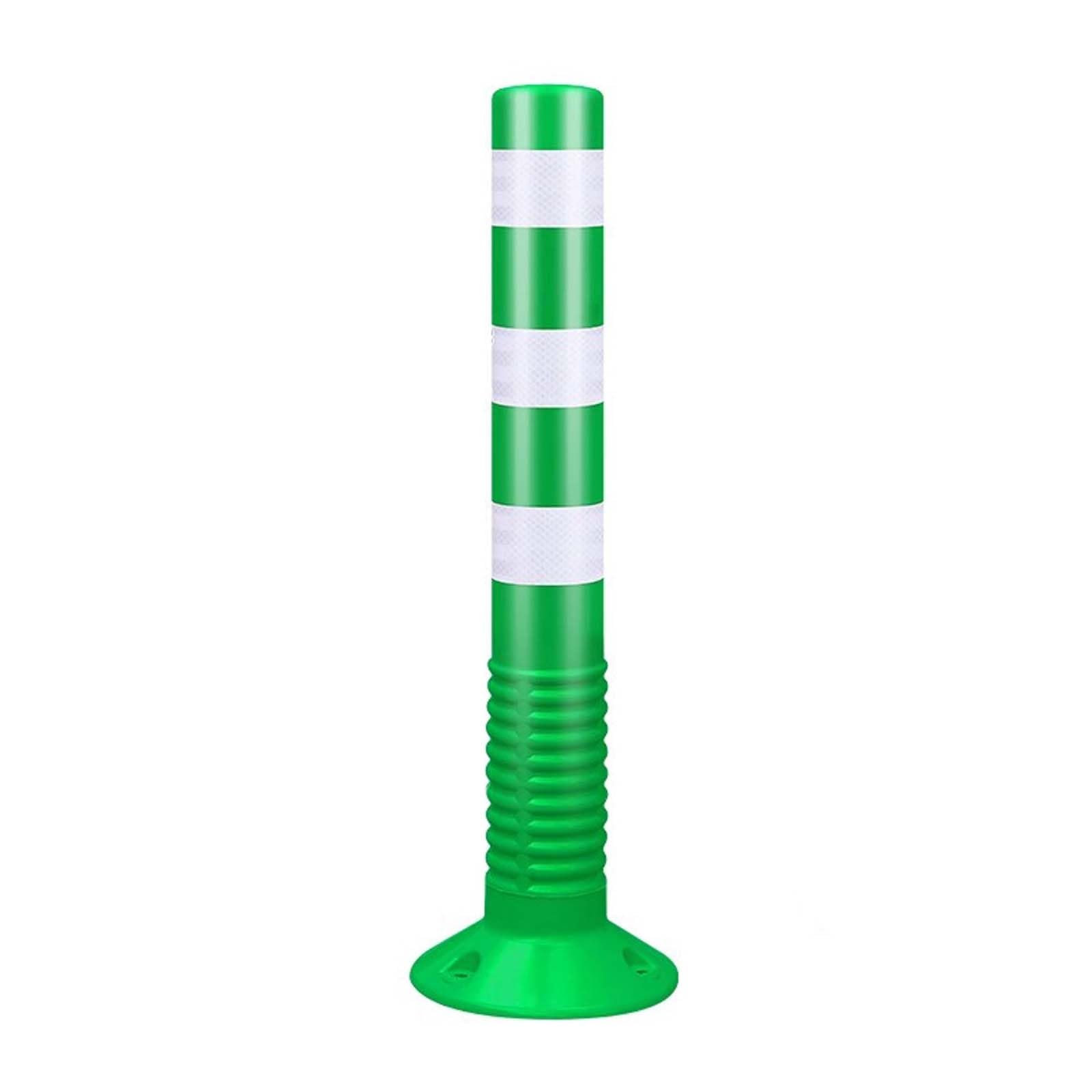 HCZKIUJY Traffic Safety Bollards with Reflective Bands - Durable Plastic Parking Barriers for Driveway and Road Delineation (Green 1pcs)