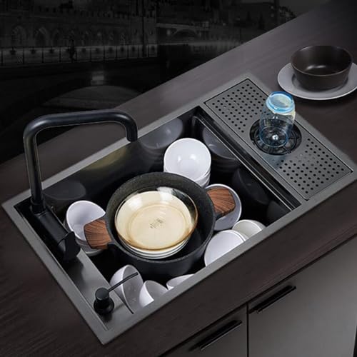 Fregadero compacto de bar de 55x32 cm que ahorra espacio con su grifo plegable 4