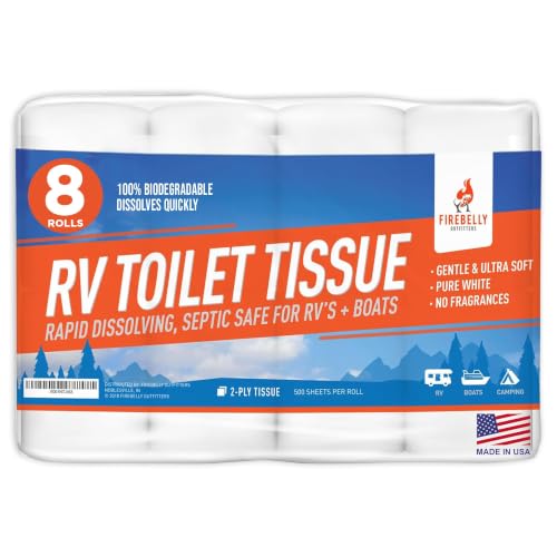 Firebelly Outfitters RV Toilet Paper, Camper, Marine, Septic Tank Safe 2Ply