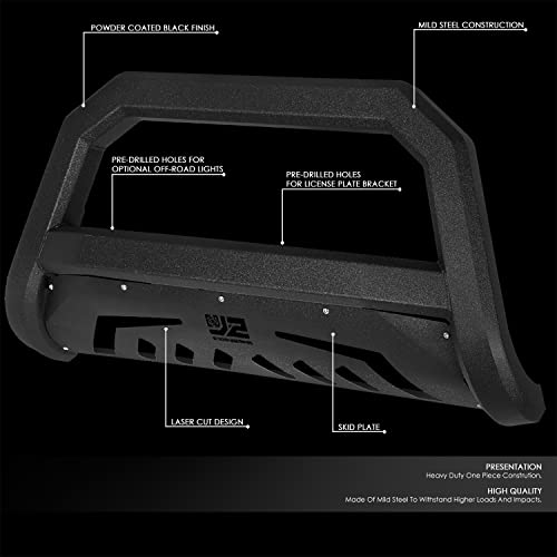Image of J2 Engineering J2-PT-ZTL-8287 Carbon Steel Front Bumper Grill Guard Bull Bar w /Mounting Brackets Compatible with Dodge Ram 2500 3500 2003-2009,Powder Coat Black