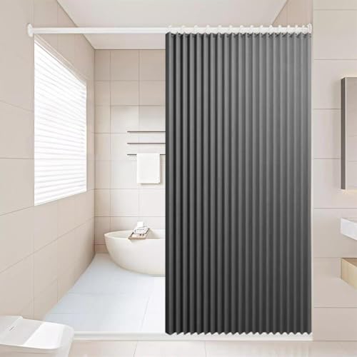 Rideau de douche pliable gris idéal pour optimiser l'espace des petits bains - 2