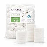 LALILL Wattepads aus Baumwolle 600 Stück - Fusselfreie Abschminkpads -...