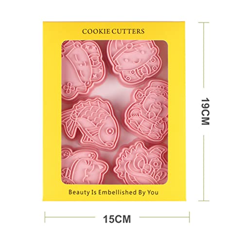 Bestonzon 3 Sets Decoration Chinese Baking Design Animal Year Cuake Embosser Cake D Handmade Bakeware Sugarcraft God Diy Pressable Kitchen Cat Stamp Wedding New Biscuits Decorations Wealth #TOP2