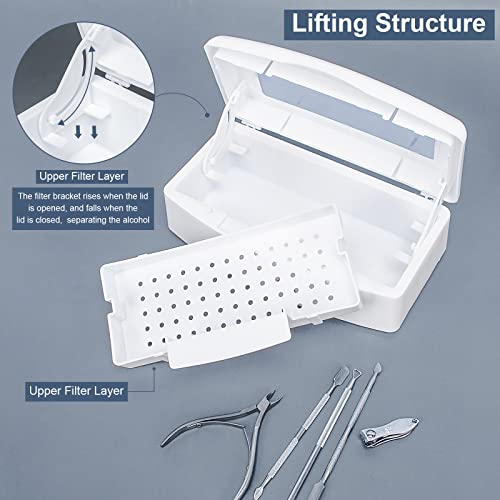Ranrose Nail Tips Art Tool Sterilizer Box For Nails, Plastic Sterilization Tray For Tweezer,White Nail Sterilizing Box Storage Organizer Equipment For Nail Tweezers,Manicure Cutter #TOP1